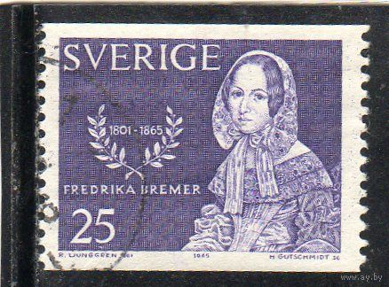 Швеция.  Mi:SE 504. Столетие смерти шведской писательницы Фредрики Бремер.1965