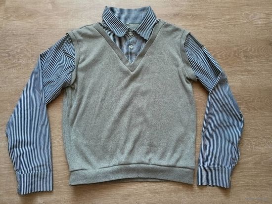 Школьная рубашка обманка рост 146-152