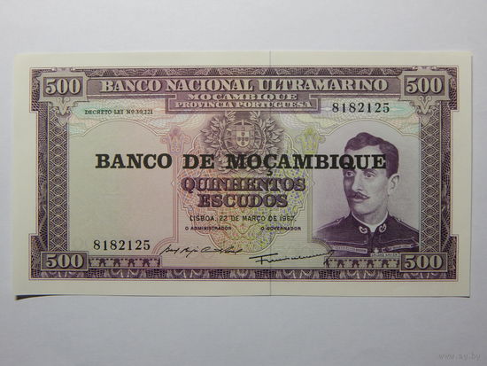 Мозамбик 500 эскудо 1967г.UNC