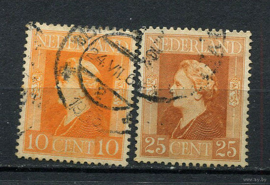 Нидерланды - 1944/1946 - Королева Вильгельмина - 2 марки. Гашеные.  (Лот 7BU)