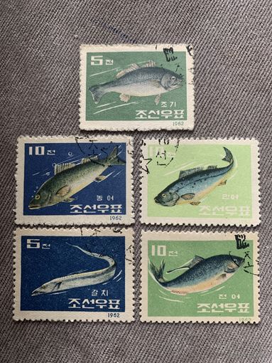 КНДР 1962. Рыбы