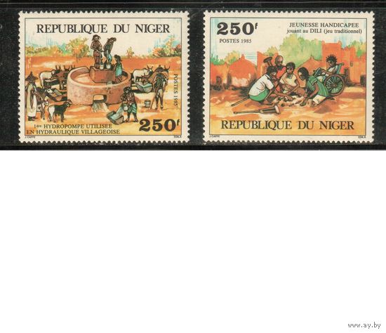 Нигер-1985 (Мих.967-968) ** , Вода, Дети, Фауна (полная серия)
