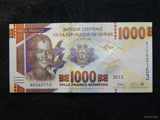 Гвинея 1000 франков 2015г.UNC