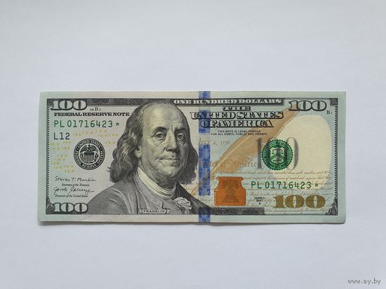 100 долларов США со звездой 2017г