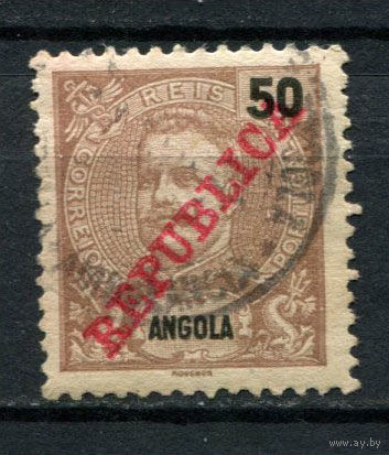 Португальские колонии - Ангола - 1911 - Надпечатка REPUBLICA на 50R - [Mi.94] - 1 марка. Гашеная.  (Лот 120AO)