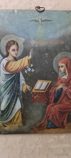 Икона Благовещенье  Архангел и Дева Мария .