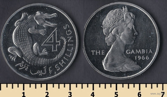 Гамбия Британская 4 шиллинга 1966