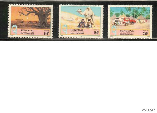 Сенегал-1994 (Мих.1278-1280) ,  ** , Ралли Париж-Дакар , Автомобили, Фауна, Верблюды(полная серия)