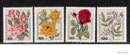 Германия(Берлин)-1982,(Мих.680-683)  ** , Цветы, Розы