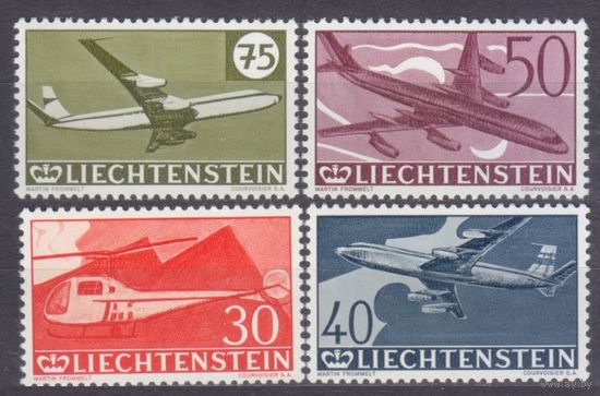 1960 Лихтенштейн 391-394 30 лет первой авиапочтовой марки 30,00 евро
