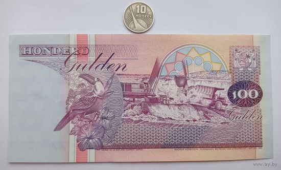 Werty71 Суринам 100 гульденов 1998 UNC банкнота