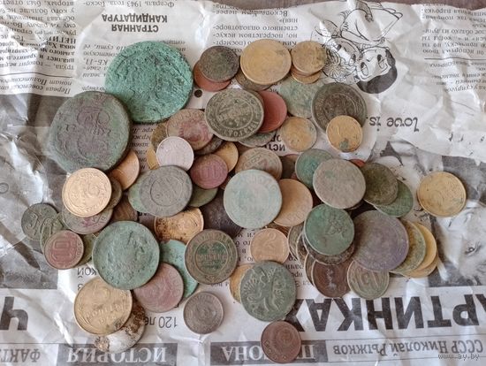 Старинные монеты 100 шт,с рубля