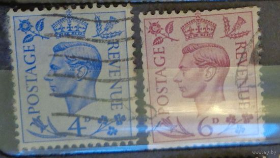Король Георг VI . Великобритания. Дата выпуска: 1950-10-02 2 шт