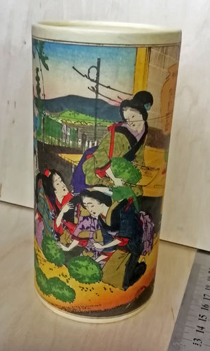 154х75 мм. Баночка картонная подарочная, пр-во Япония. Чайная тема