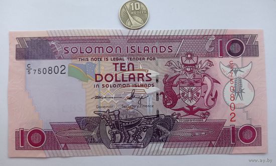Werty71 Соломоновы острова о-ва 10 долларов 2006 - 2012 UNC банкнота