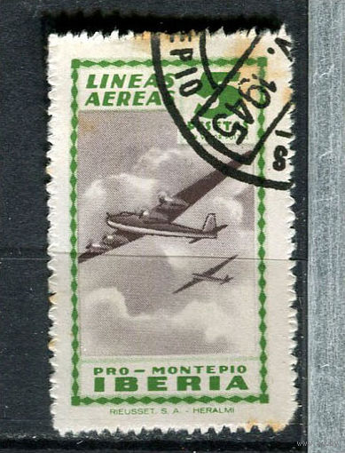 Испания - 1945 - Марка Авиакомпании Иберия 5Pta - 1 марка. Гашеная.  (Лот 25ER)-T7P22