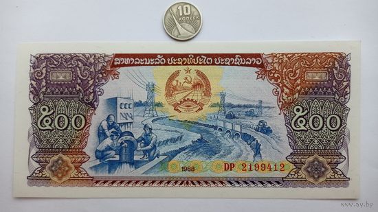 Werty71 Лаос 500 кип 1988 UNC банкнота