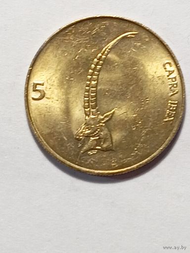 Словения 5 толаров 1998 года