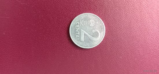 Монета 2 цента Литва 1991
