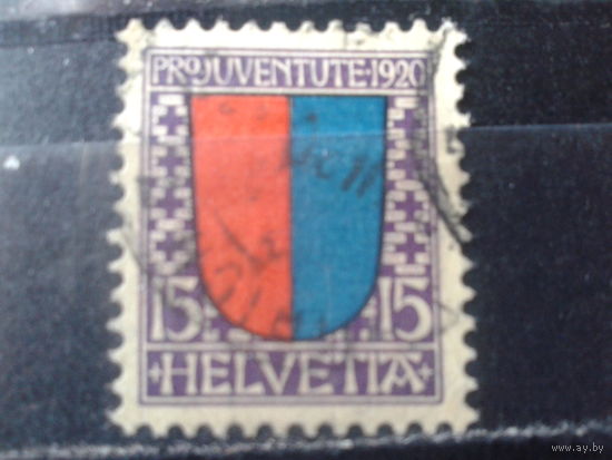 Швейцария 1920 Герб Тессина Михель-10,0 евро гаш