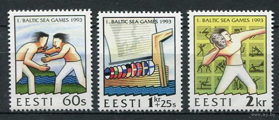 Эстония 1993 Спорт Балтийские игры Корабли Парусники Дракар Карта Борьба. 2 ** 0,8 евро
