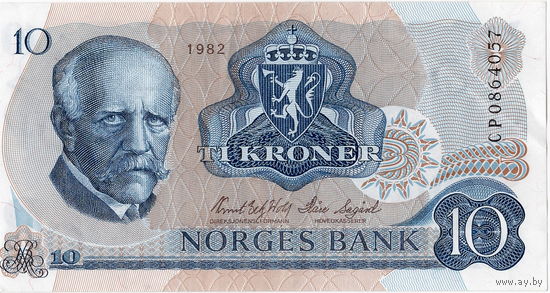 Норвегия, 10 крон, 1982 г.