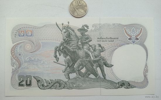 Werty71 Таиланд 20 бат 1981 UNC банкнота