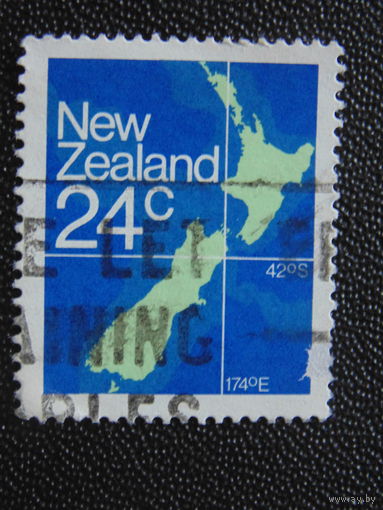 Новая Зеландия. Карта.