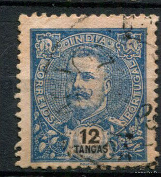 Португальские колонии - Индия - 1898/1901 - Король Карлуш I 12T - [Mi.184] - 1 марка. Гашеная.  (Лот 106BG)
