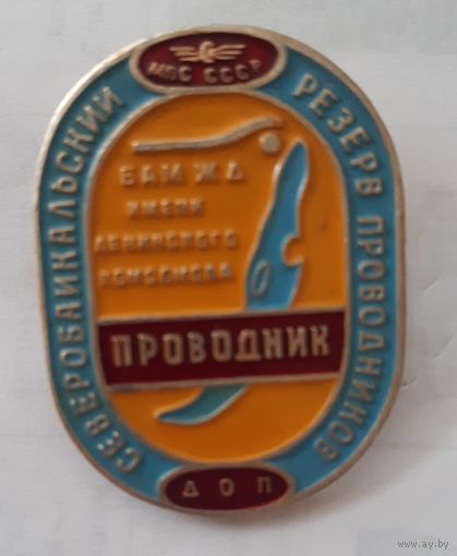 Знак Проводник МПС СССР БАМ Северобайкальский резерв проводников (редкий)