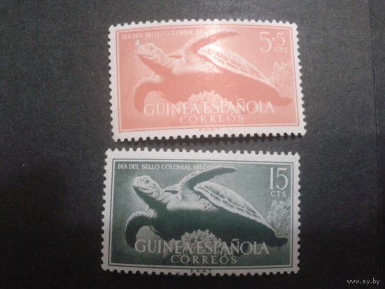 Гвинея 1954 колония Испании Черепахи