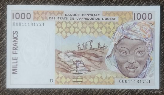 1000 франков 2000 года - Мали - литера D - UNC