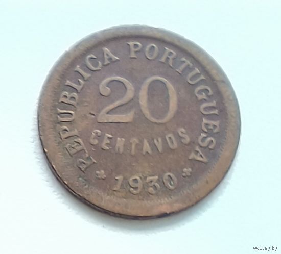 Кабо-Верде 20 сентаво, 1930. 4-2-8