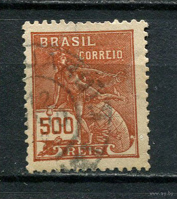 Бразилия - 1924/1925 - Авиация 500R - [Mi.265] - 1 марка. Гашеная.  (Лот 76CK)