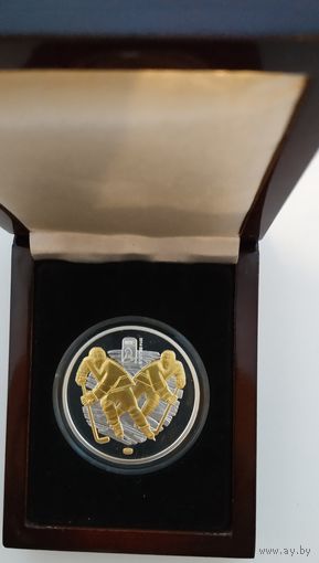 Чижовка-арена, 20 рублей 2013, серебро, Ag 925, "Золотые хоккеисты"
