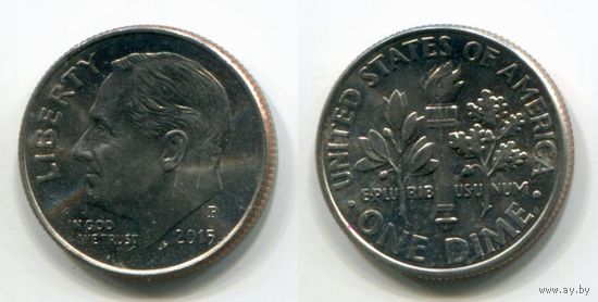 США. 10 центов (2015, буква P, aUNC)