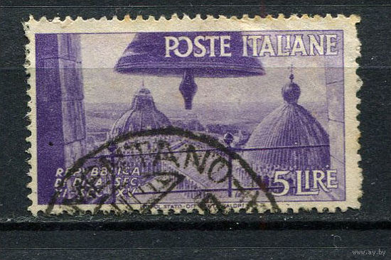 Италия - 1946 - Республика 5L - [Mi.727] - 1 марка. Гашеная.  (Лот 35ER)-T7P24