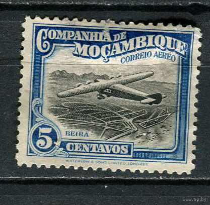 Португальские колонии - Мозамбик (Comp de Mocambique) - 1935 - Авиация 5С - (есть тонкое место) - [Mi.186] - 1 марка. MH.  (LOT EW34)-T10P22