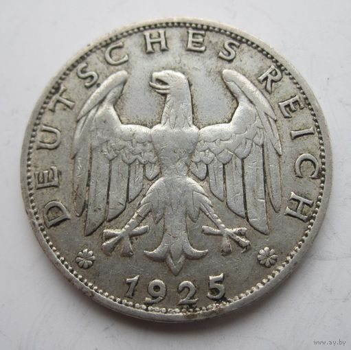 Германия 1 марка 1925 F, серебро .36-44