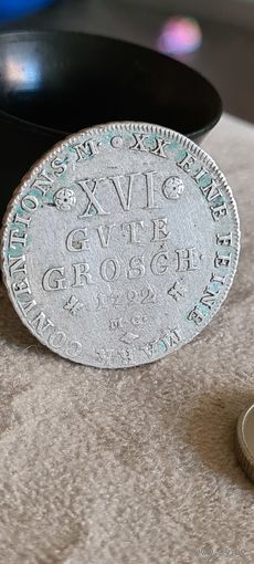 Монета Германия 16 грошей  1792 года Броншвейг