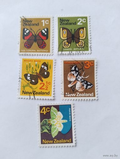 Н.Зеландия  1970 5м бабочки
