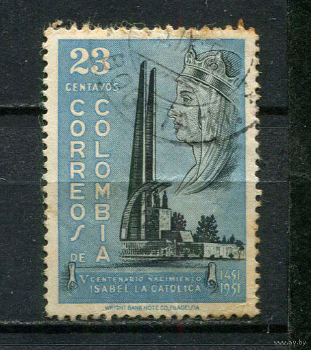 Колумбия - 1953 - Изабелла I Кастильская - [Mi. 648] - полная серия - 1 марка. Гашеная.  (Лот 11EJ)-T2P16
