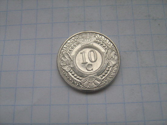 Нидерландские Антилы 10 центов 2004г.km34