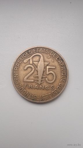 Западная Африка 25 франков 1975года