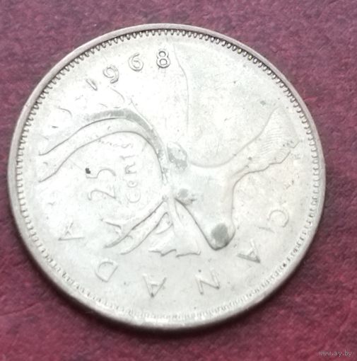 Канада 25 центов, 1968-1978
