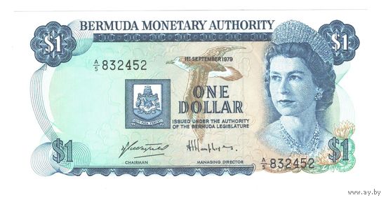 Бермудские острова 1 доллар 1979 года. Дата 1 сентября. Тип Р 28b. Состояние UNC!