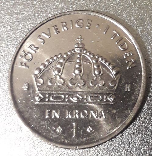 Швеция, 1 крона, 2003 год, медь-никель