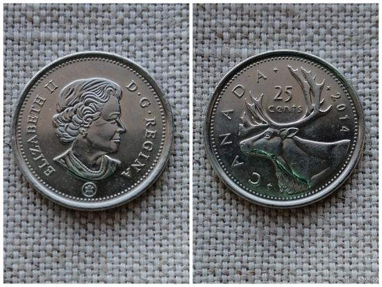 Канада 25 центов 2014