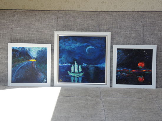 Картины триптих "Ночные пути"