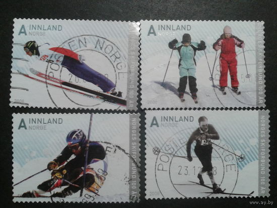 Норвегия 2008 лыжный спорт полная серия Mi-7,2 евро гаш.